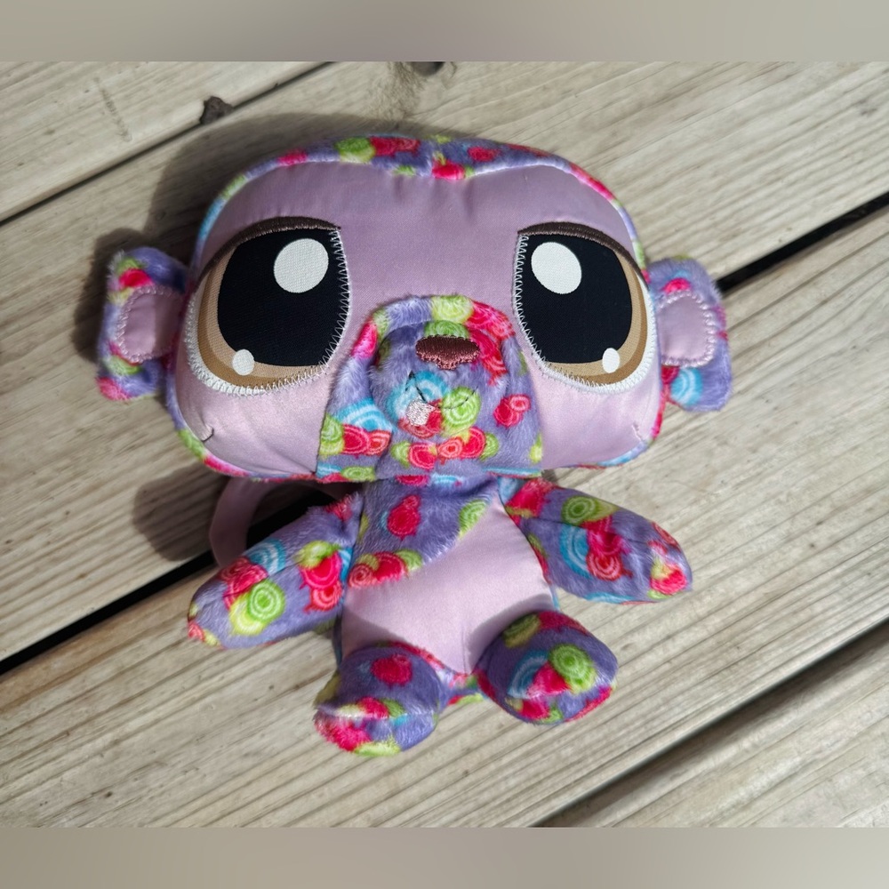 Littlest Pet Shop Y2K Happiest Monkey plush 2008 RARE 10”